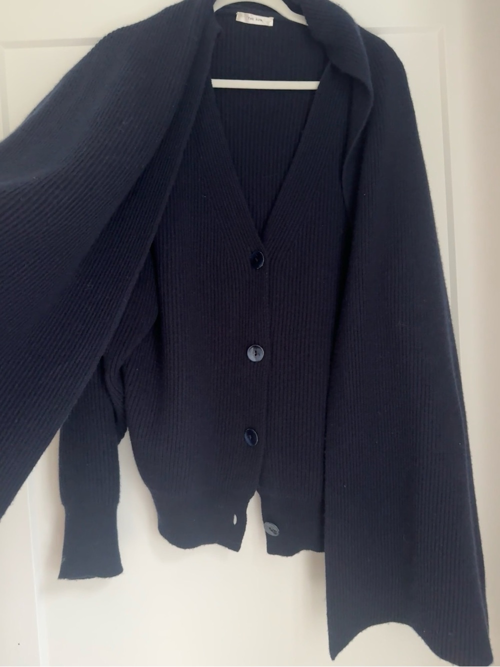 The Row Scarf Cardigan Cashmere Navy